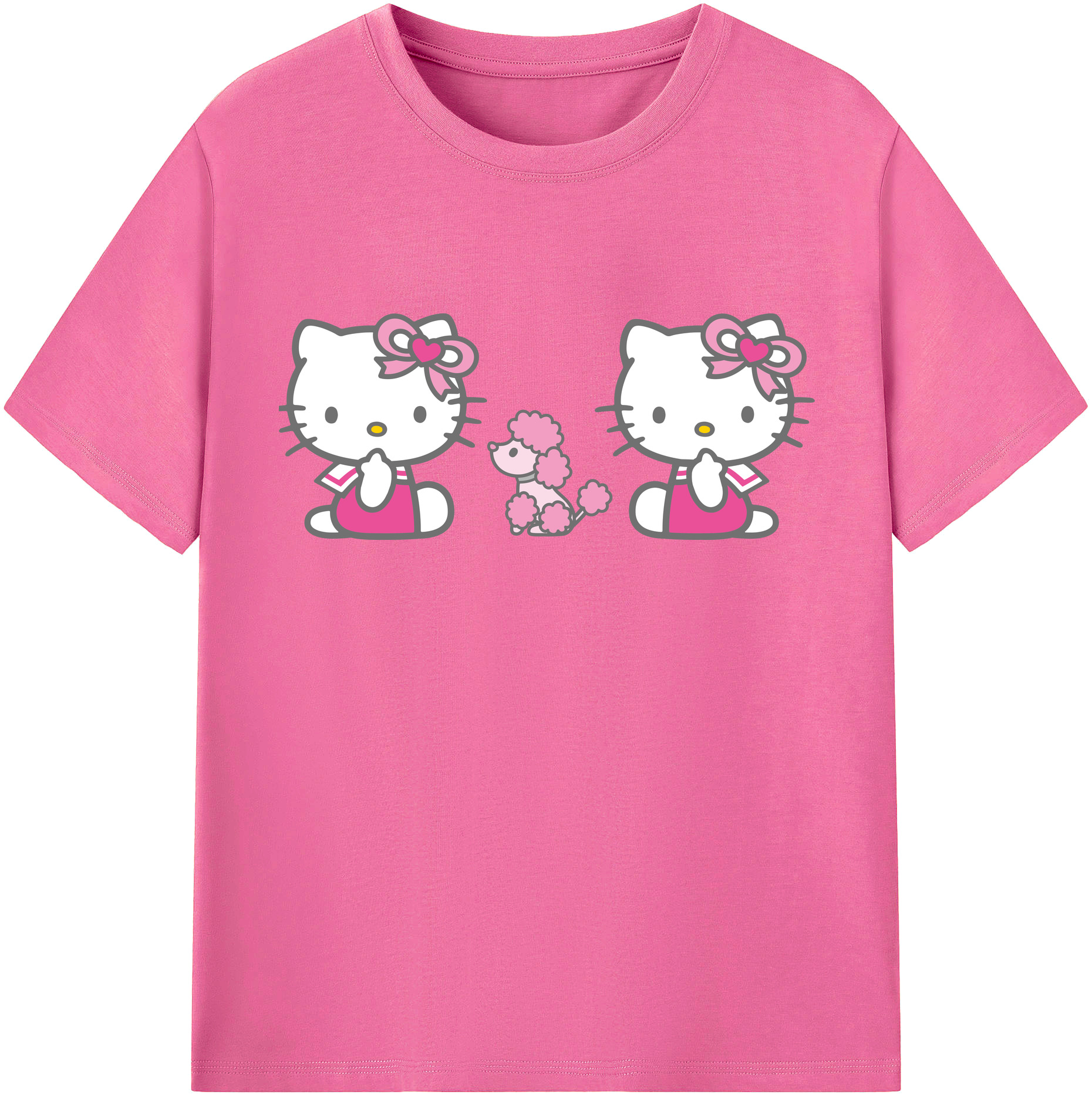 （画像用） Hello Kitty ハローキティ レディースカジュアルプリントTシャツ（綿100％）